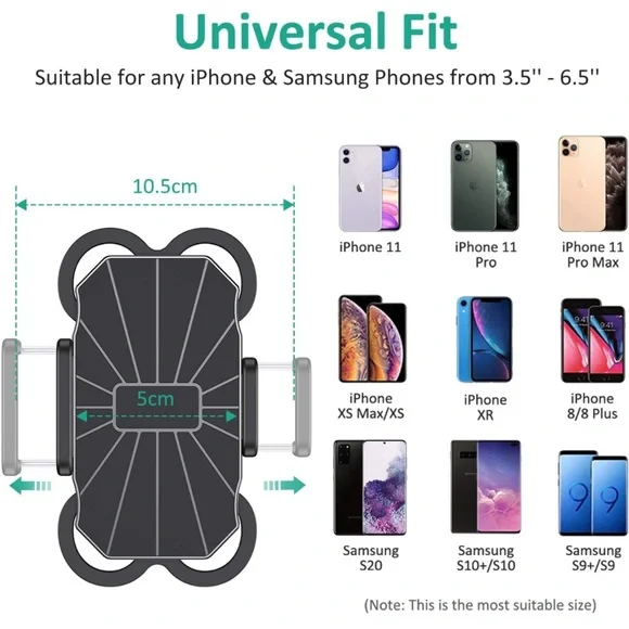 Bike Phone Mount, 360° Rotation, Anti-Shake, Adjustable - Picture 4 of 9